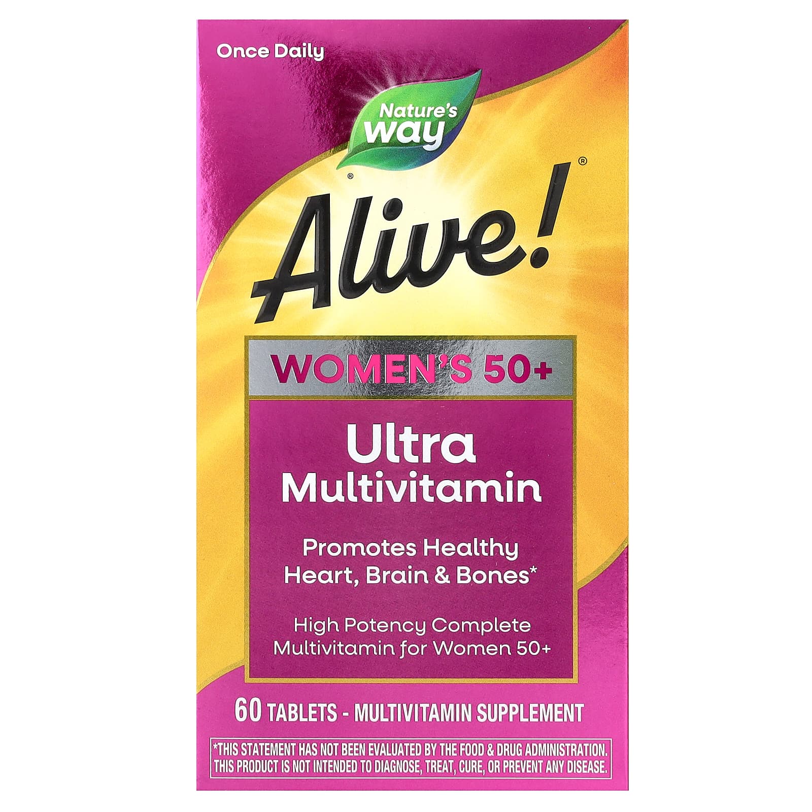 Nature’s Way, Alive! Once Daily, Women’s 50+ Multi-Vitamin, 60 Tablets UPC 033674156926 | Hilife Vitamins